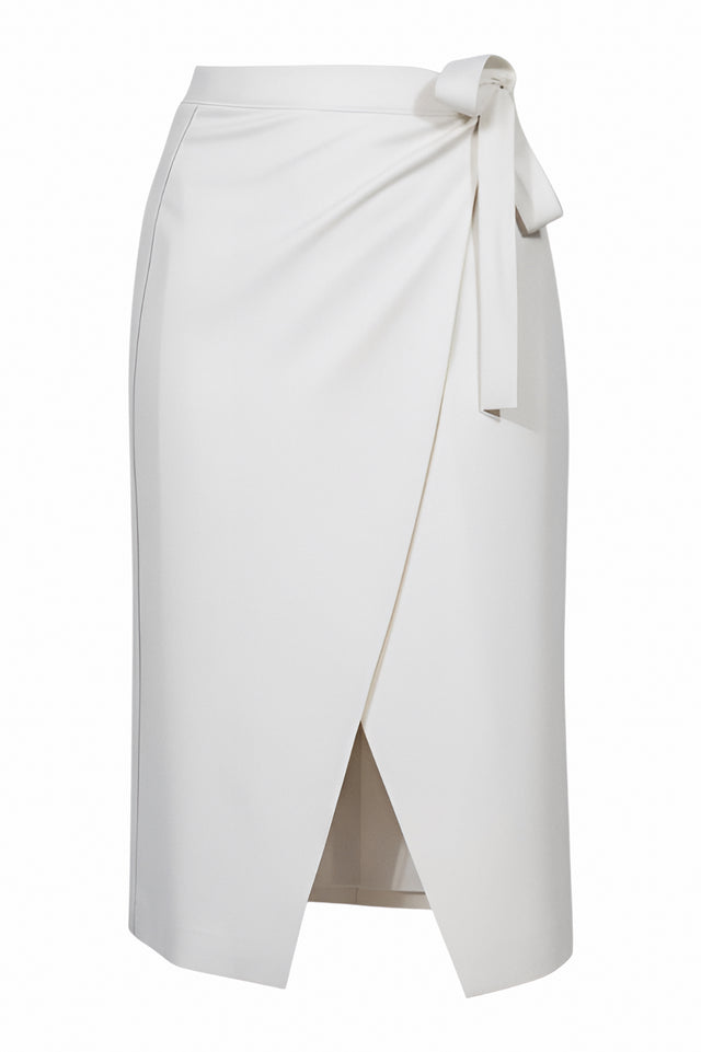 Fabiana Filippi Ivory Wrap Midi Skirt