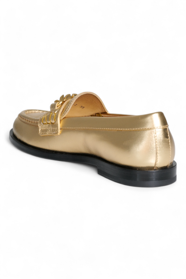 Valentino Garavani Metallic Gold Loafers