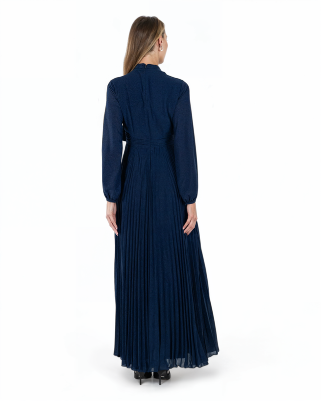 Mikael Aghal Pleated Ruffle Gown