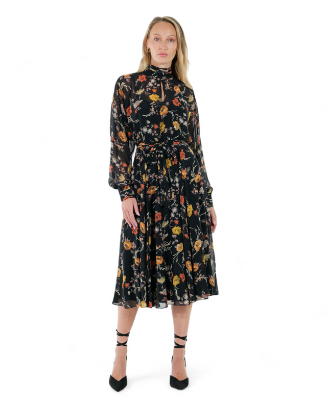 Mikael Aghal Autumn Bloom Midi Dress