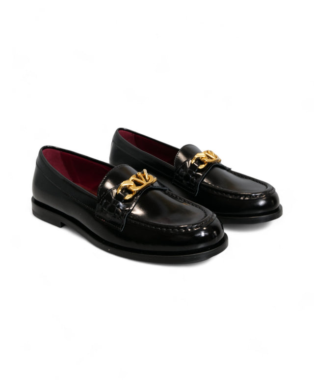 Valentino Garavani Iconic Link Leather Loafers