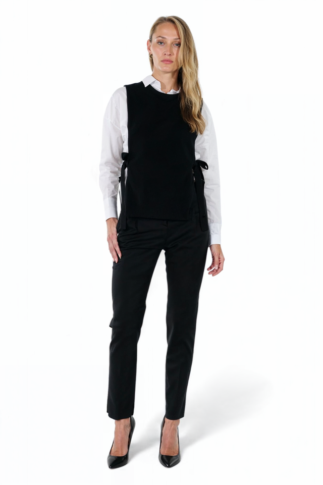 Valentino Black Sweater Vest with Side-Tie