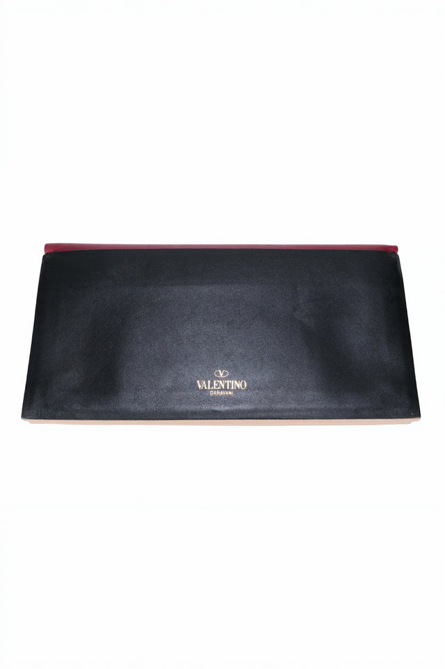 Valentino Garavani Colorblock Leather Clutch Bag