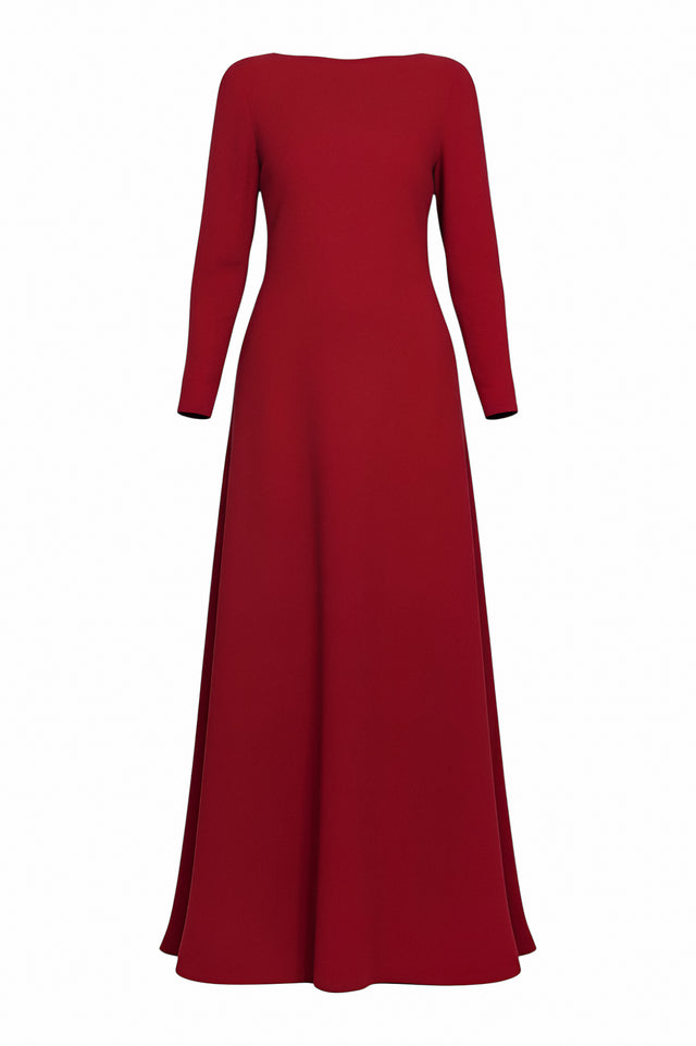Valentino Classic Red Long-Sleeve Gown