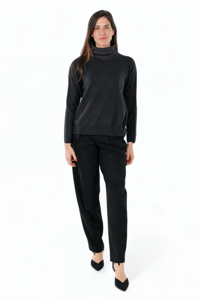 Fabiana Filippi Charcoal Turtleneck Sweater