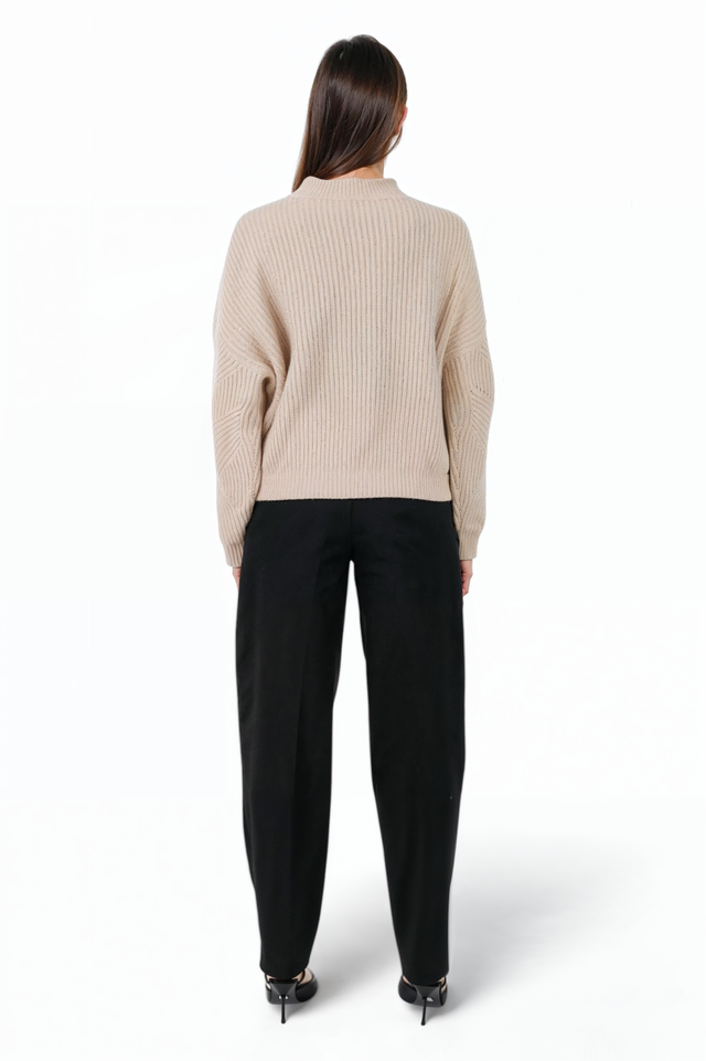 Fabiana Filippi Textured Knit Sweater in Light Taupe