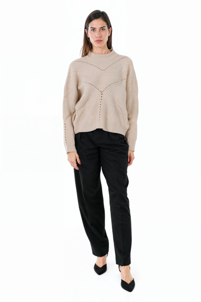 Fabiana Filippi Textured Knit Sweater in Light Taupe