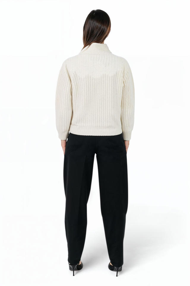 Fabiana Filippi Ribbed Zip-Up Sweater - Ivory