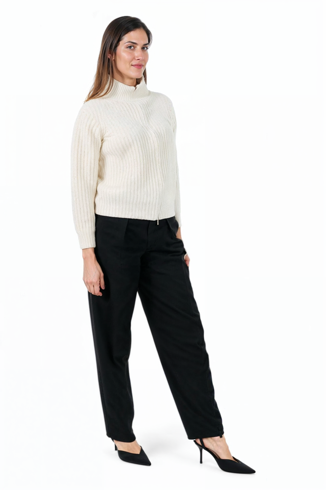 Fabiana Filippi Ribbed Zip-Up Sweater - Ivory