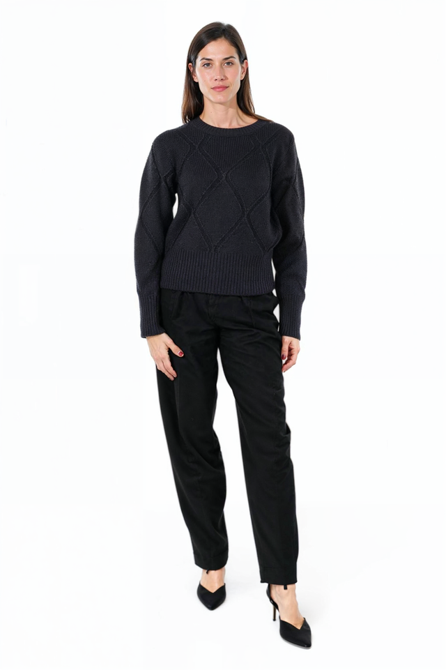 Fabiana Filippi Charcoal Diamond-Knit Sweater