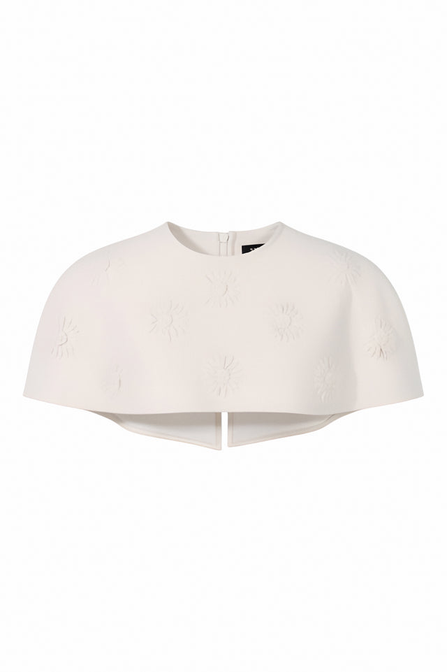 Valentino – Besticktes Capelet in Elfenbein