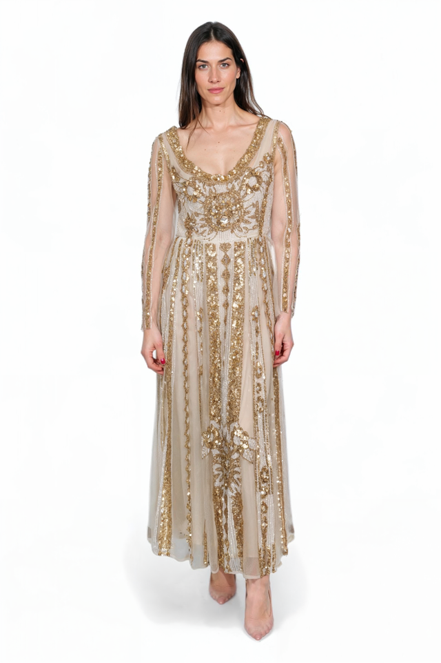 Valentino Gold Embellished Gown