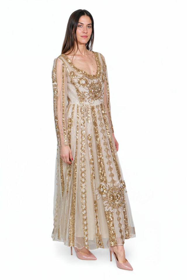 Valentino Gold Embellished Gown