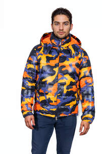 Valentino Men's Camo Puffer Jacket with Hood