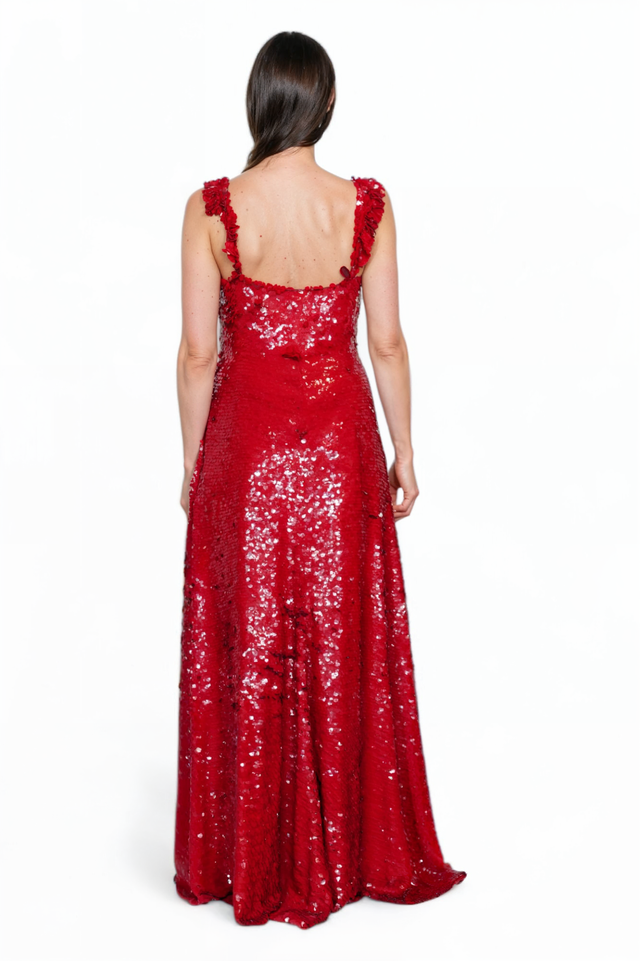 Valentino Radiant Ruby Sequin Gown