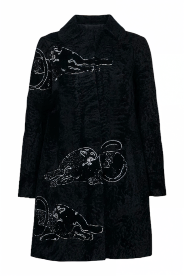 Valentino Garavani Embroidered Sheepskin Tunic Jacket