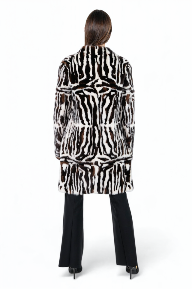 Valentino Zebra-Patterned Mink Fur Coat