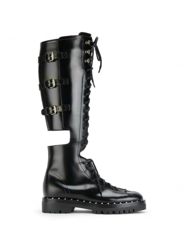 Valentino Garavani Lace-Up Cut-Out Boots