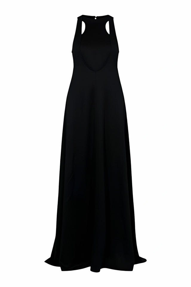Valentino Black Cutout Halter Gown