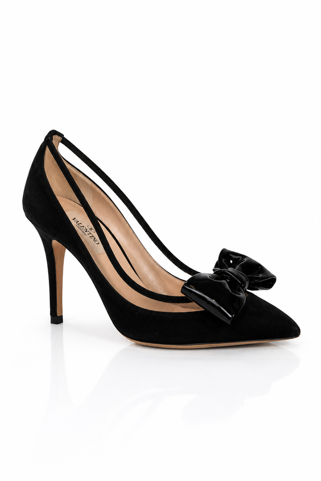 Valentino Suede Bow Detail Pumps