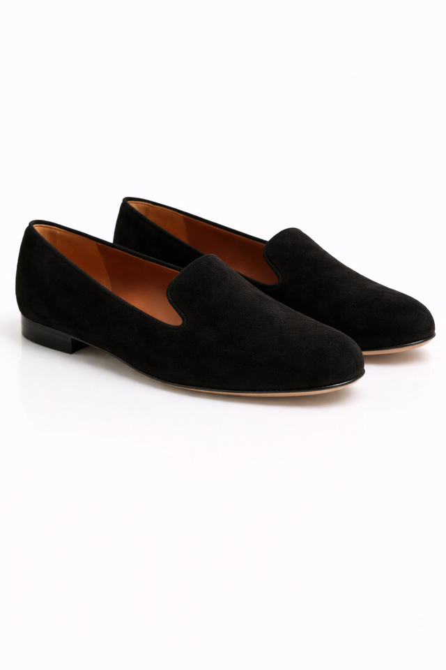 Valentino Garavani Suede Slip-On Loafers – Black