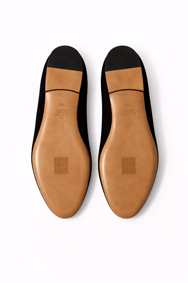 Valentino Garavani Suede Slip-On Loafers – Black
