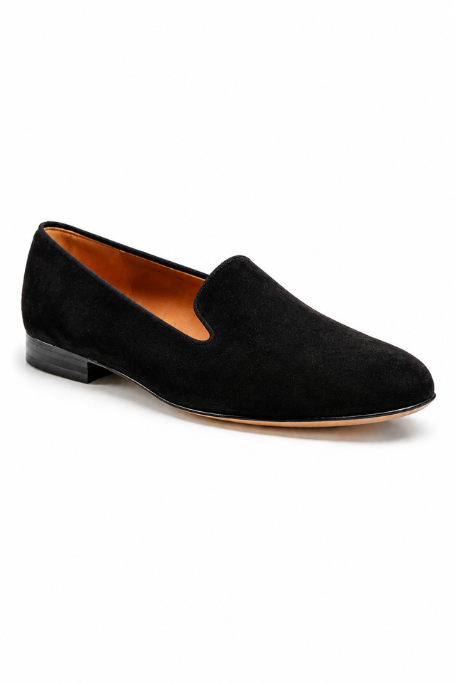 Valentino Garavani Suede Slip-On Loafers – Black