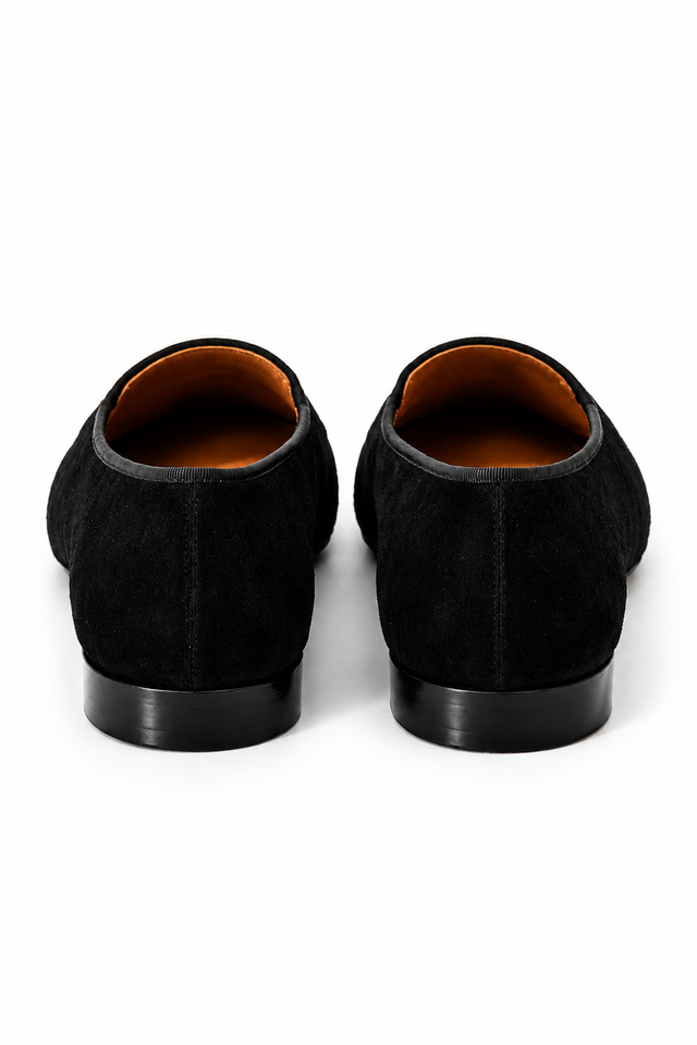 Valentino Garavani Suede Slip-On Loafers – Black