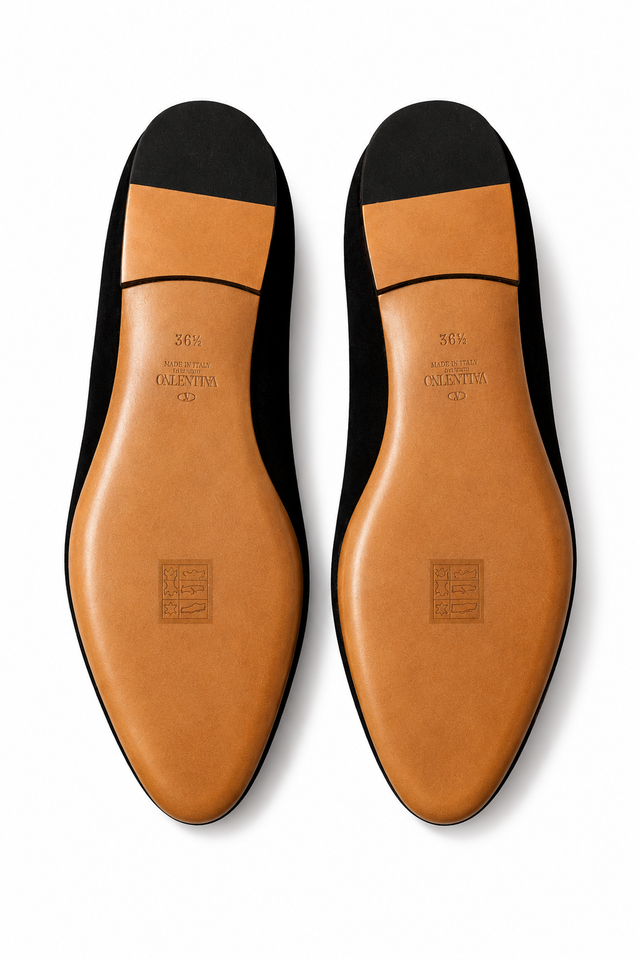 Valentino Garavani Suede Slip-On Loafers – Black
