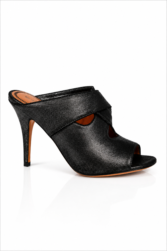Etro Metallic Leather Cutout Mule Heels