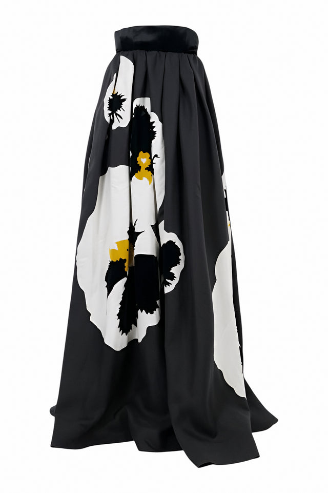 Valentino Strapless Floral Print Evening Gown