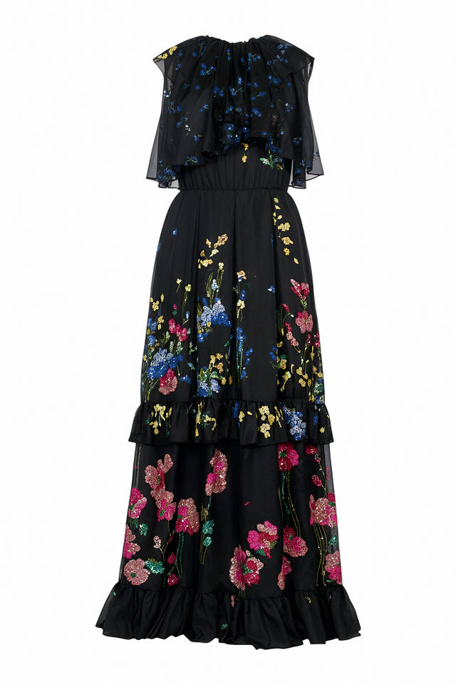 Valentino Midnight Garden Sequin Embellished Gown