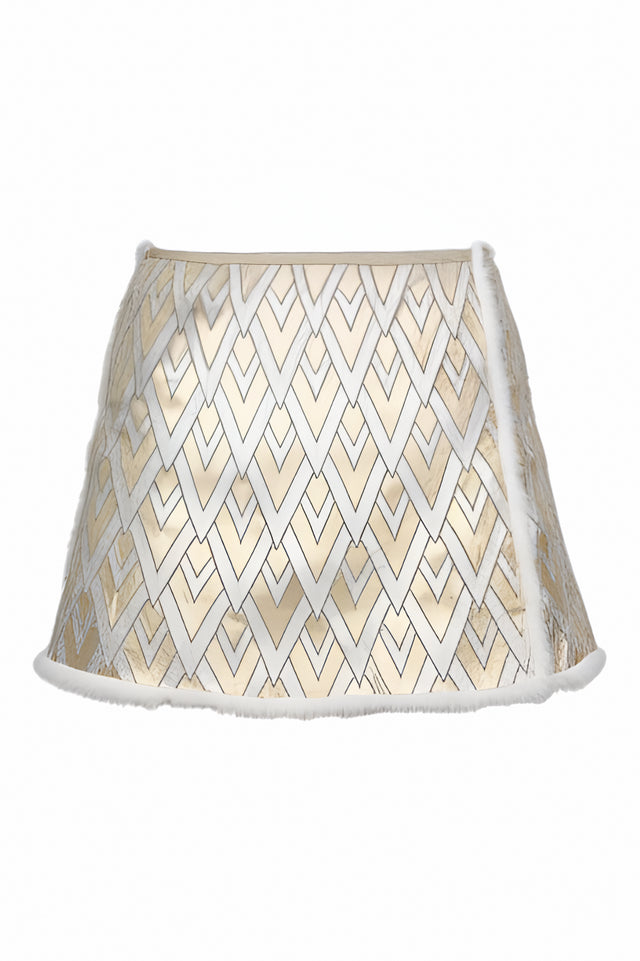 Valentino Platinum Metallic Jacquard Mini Skirt with Mink Trim
