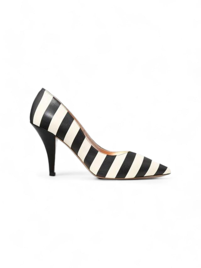 Valentino Garavani Monochrome Striped Kitten Heels