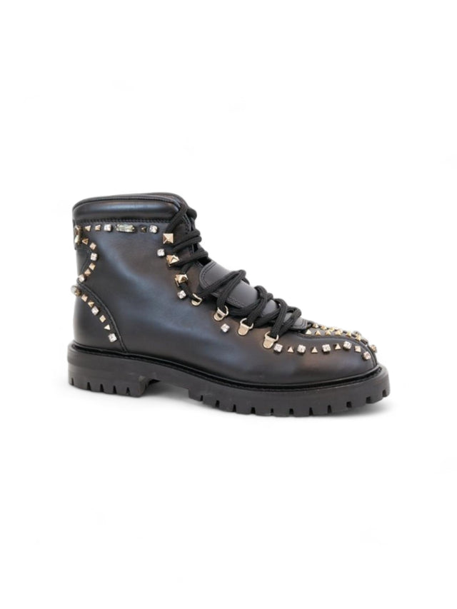 Valentino Garavani Women's Black Studded Ankle Boots