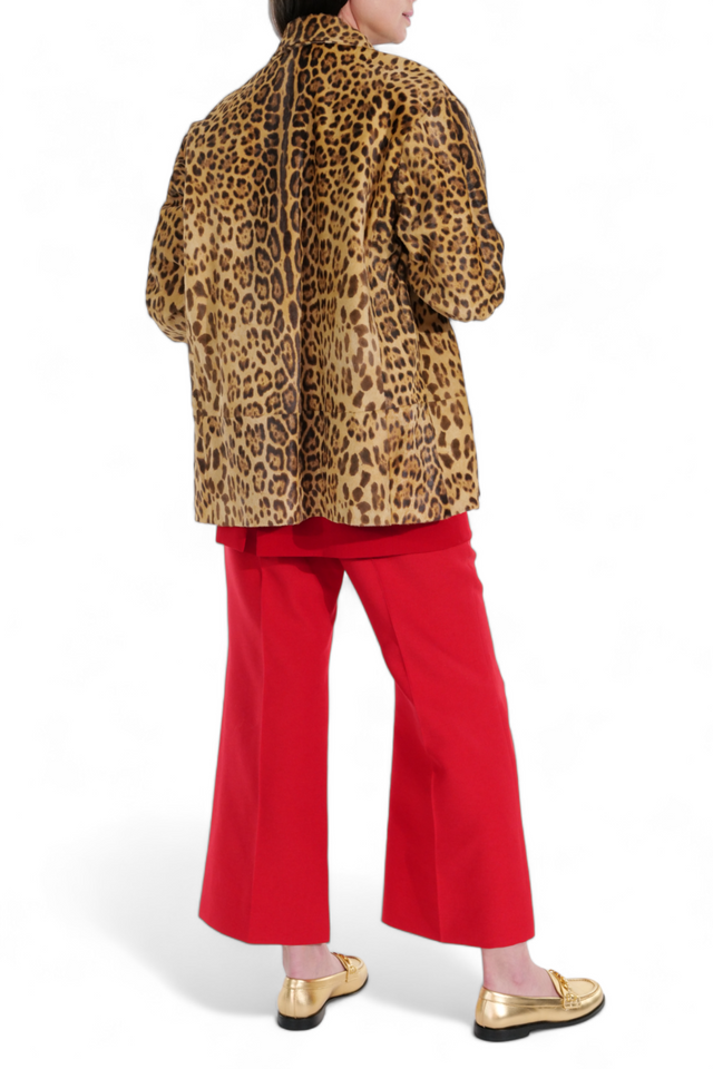 Valentino Leopard-Print Calf Hair Jacket