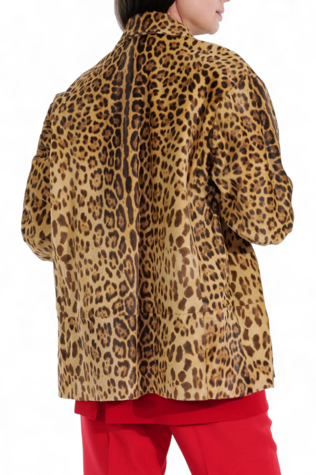 Valentino Leopard-Print Calf Hair Jacket