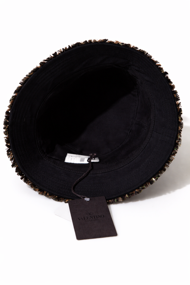 Valentino Garavani Multicolor Feather-Embellished Bucket Hat