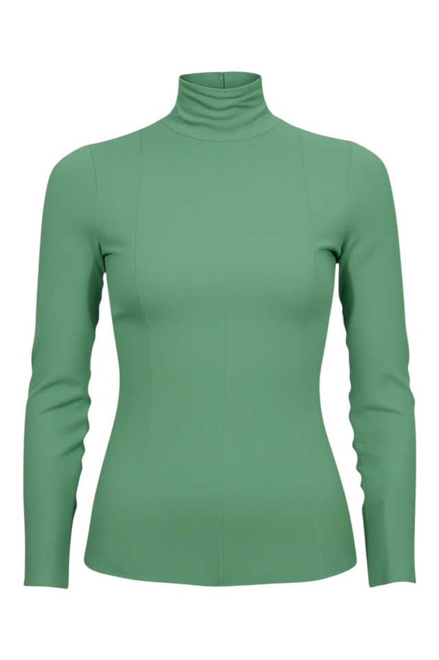 Valentino Light Blue Stretch Turtleneck Blouse