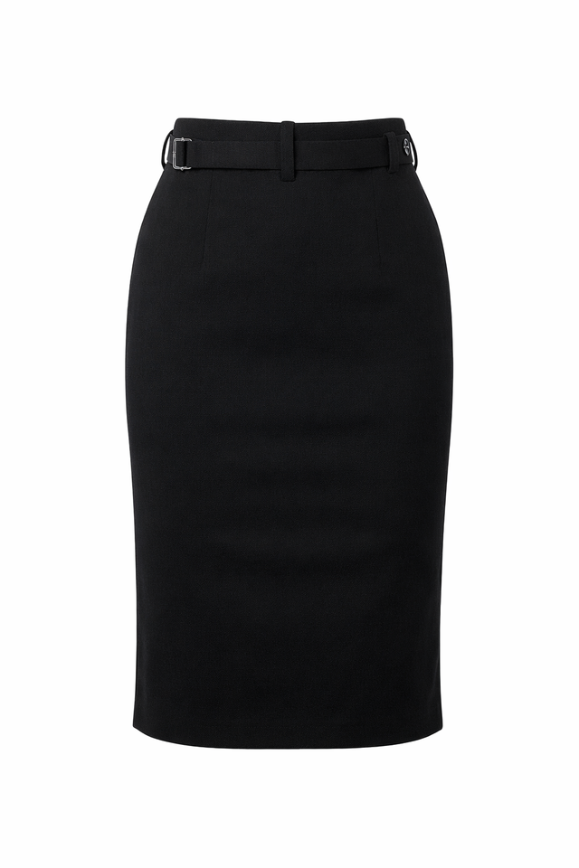Red Valentino Belted Pencil Skirt in Black