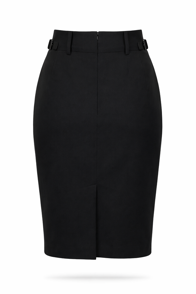 Red Valentino Belted Pencil Skirt in Black