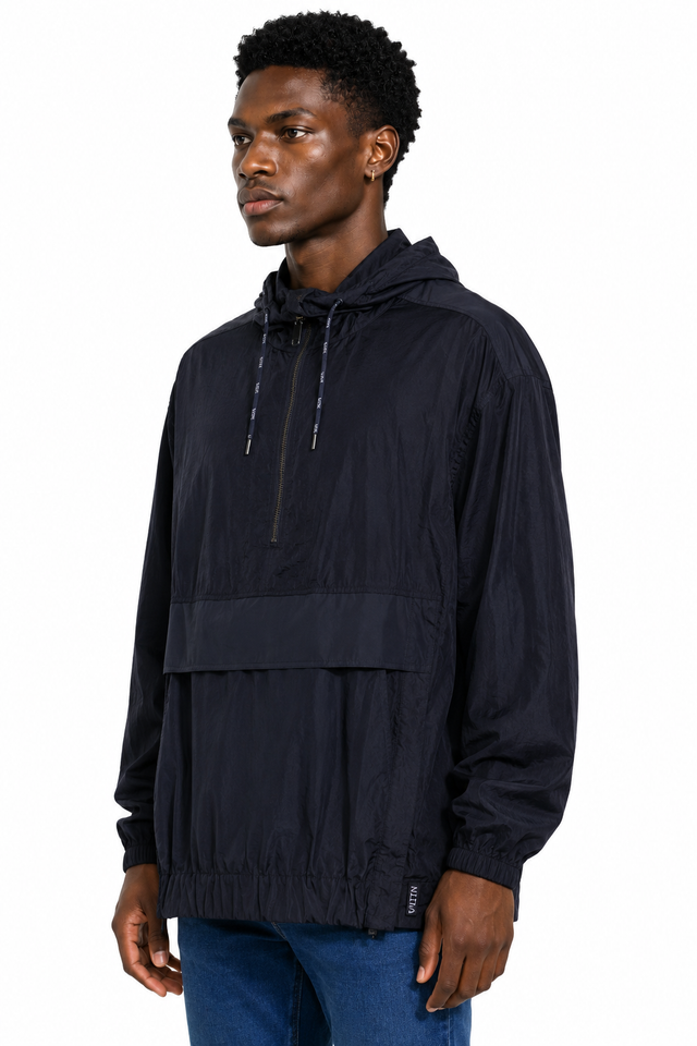 Valentino Men’s Navy Lightweight Hooded Anorak Jacket