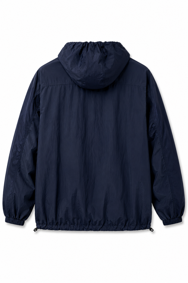 Valentino Men’s Navy Lightweight Hooded Anorak Jacket