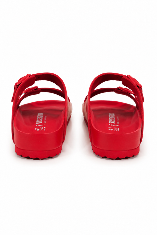 Valentino Garavani Double Strap Slide Sandals – Red