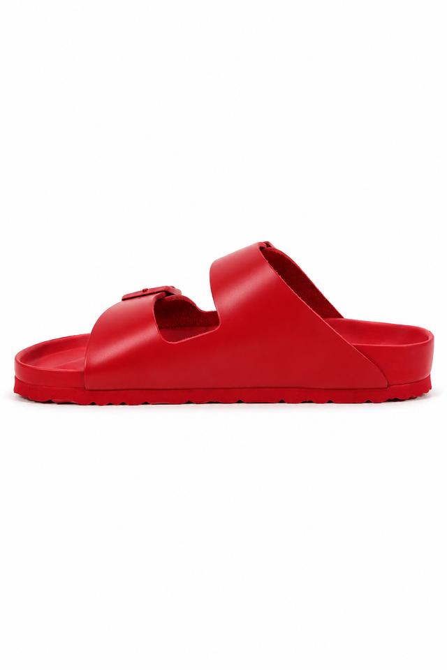 Valentino Garavani Double Strap Slide Sandals – Red