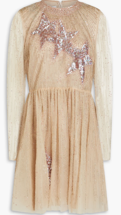 VALENTINO  Embellished tulle mini dress