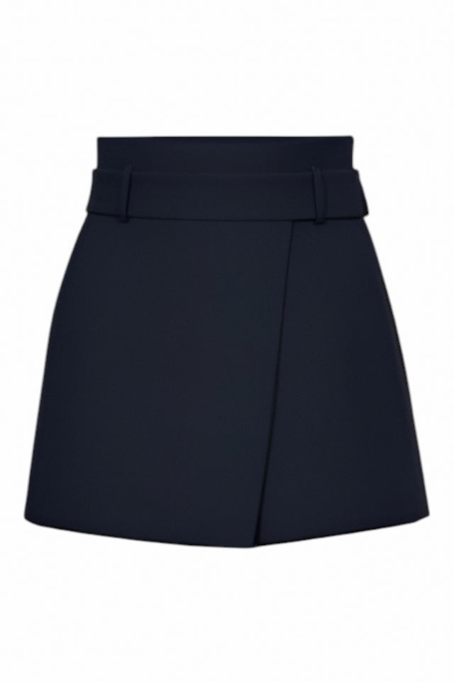 Valentino High-Waisted Navy Structured Skort
