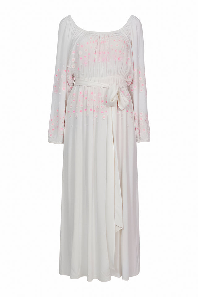 Valentino Embroidered Peasant Maxi Dress