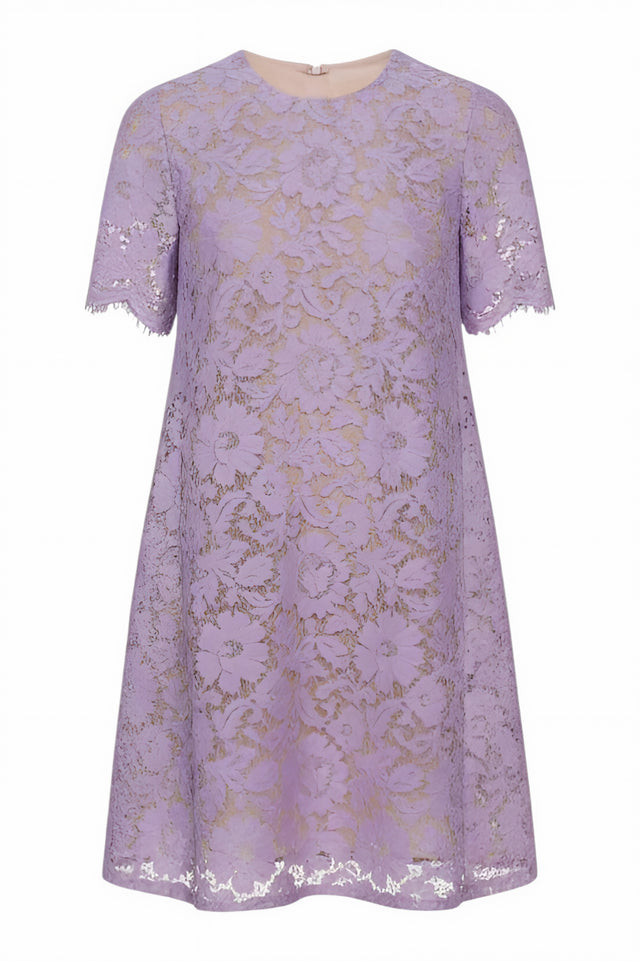 Valentino Lilac Lace A-Line Dress