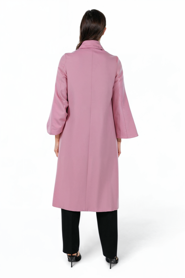 Valentino Pink Cape Sleeve Long Coat